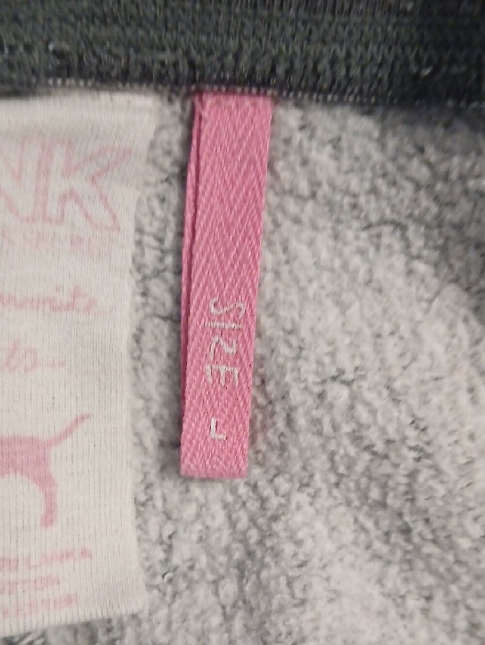 PINK Victoria's Secret Gray Sweat Joggers with Pink Logo Accents - Picture 4 of 4